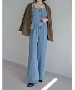 コットンデニムベアオールインワン