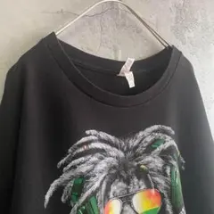 古着 タバコ ライオン Tシャツ 半袖 プリント アメリカ輸入 XLサイズ 黒色