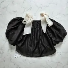 新品タグ付✨SNIDEL スナイデル　オフショルリボンブラウス ブラック Fのサムネイル