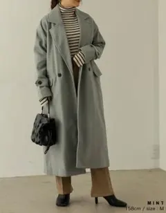 リエディ カットメルトン中綿キルティングダブルコート ミント