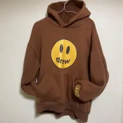 drew スマイリーフェイス パーカー ブラウン