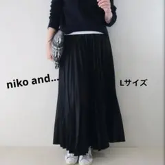 niko and... プリーツスカート Lサイズ ブラック　ウエストゴム