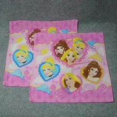 ディズニープリンセス　ハンドタオル　2枚セット