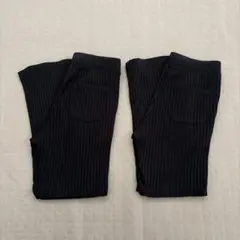 ユニクロ キッズ リブフレアレギンスパンツ 130cm 2枚セット ブラック