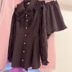 Secret Honey ラッフル袖レース長袖セットアップ