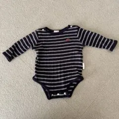 【petit main】ストライプロンパース 70サイズ