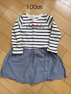 女の子　長袖ワンピース　チュニック　Tシャツ 100㎝
