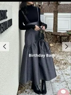 birthday bashドット柄 サロペット　ロングスカート