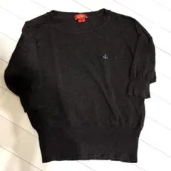 美品 ヴィヴィアンウエストウッドレッドレーベル 7分袖カットソー ブラック Vivienne Westwood RED LABEL(ヴィヴィアンウエストウッドレッド