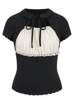 ANDWANG Couture Frill Ribbon Tops BLACK - メルカリ