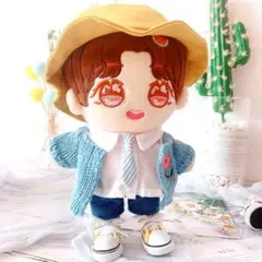 花 カーデガン 青 20cm ぬいぐるみ服 韓国 ぬい服 着ぐるみ 推し活 衣装