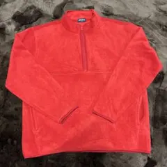 00s OLD UNIQLO フリースXL レッド ハーフジップオールドユニクロ