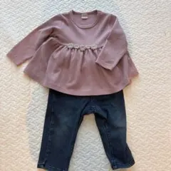 petit mainトップス　アプレレクール　デニムパンツ