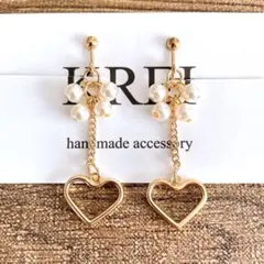 ☆❤️ 傘 アンブレラ ハート ピアス イヤリング ハンドメイド 260531 