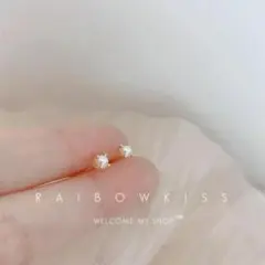 極小 一粒パール ピアス K18コーティング オフィス 入学式 仕事 初夏