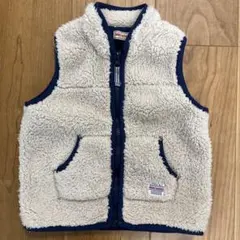 ミキハウス フリースベスト アイボリー/ネイビー