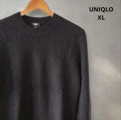UNIQLO ネイビー リブ編みニット XL