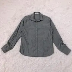 Aquascutum 日本製　長袖シャツ　レギュラーカラー　チェック柄　グレーのサムネイル
