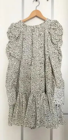 ダルメシアン柄 パフスリーブ ワンピース　膝丈　GRL Mサイズのサムネイル