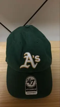 47 A's 緑色キャップ 調整可能