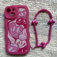 ハート柄ピンクシリコンiPhoneケース