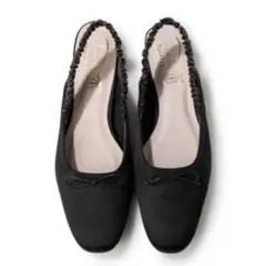 ラウナレアバレエ　スクエアバックベルトバレエシューズ　パンプス