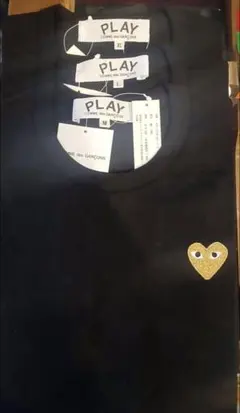 a925【人気のL】プレイコムデギャルソン 刺繍ロゴ ハート Tシャツ 
