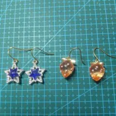 星形と果実形のピアスセット