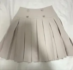 evelyn プリーツスカート ビジューボタン付