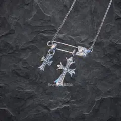 シルバー クロスペンダント ネックレス y2k グランジ メキシカンジュエリー