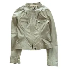 レザージャケット ライダースジャケット 羊革 変形ジップ 平成ギャル y2k