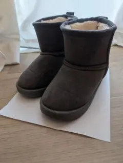 お値下げ☆ブランシェス　フェイクムートンブーツ　チャコールグレー　19cm