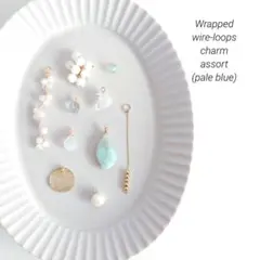 天然石•淡水パール メガネ留め チャー厶アソート(pale blue)