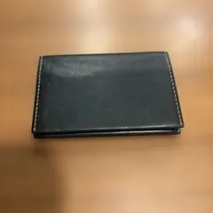 ダークブルー レザー 名刺入れ イタリア製