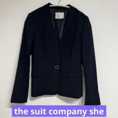 Littlechic ノーカラージャケット ネイビー 36/7号