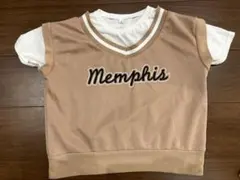 Memphis 重ね着風 トップス ベージュ
