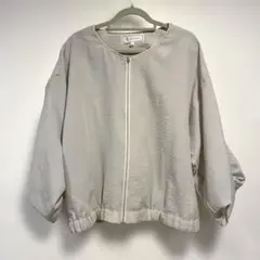 ROPÉ PICNIC ボリューム袖 ジップブルゾン ベージュ 38 ノーカラー