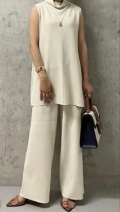 パンツセットアップ　ワイドパンツ Mila Owen サマーニット