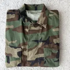 90s US ARMY ウッドランドカモ BDUジャケット M-R 中期 ツイル