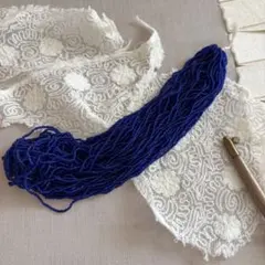 フランス　蚤の市購入　ヴィンテージビーズ　ダークブルー　41-42cm