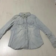 ALGY ライトブルー 長袖シャツ 130サイズ パール装飾付き