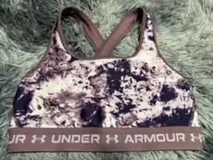 UNDER ARMOUR スポーツブラ プリント パープル L