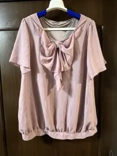 ☆シフォン 涼しい トップス 袖リボン ライトピンク M | Mercari