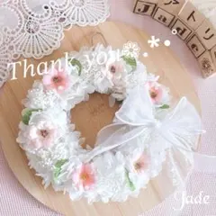 No68 ふわふわプリザのプリンセスリース - メルカリ