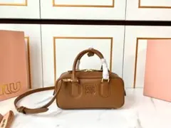 Miu Miu レザーボーリングバッグ キャラメルブラウン 2WAY