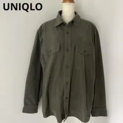 ユニクロUNIQLO カーキ色　XL 長袖　ワークシャツ