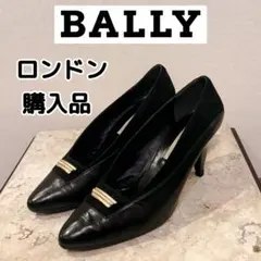 美品 BALLY バリー ブラック ポインテッドトゥ ハイヒール パンプス 黒