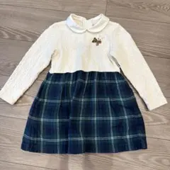 ミキハウス ウサギ刺繍付きワンピース 100cm