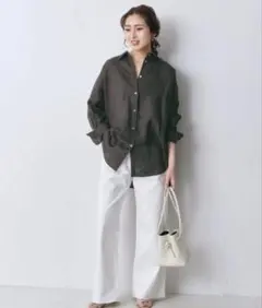 美品24SS Spick & Span 80リネンカシュクール ビッグシャツのサムネイル