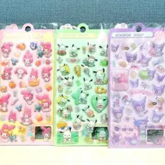 格安 3枚セット ぷくぷくシール 立体シール サンリオ 3D ポチャッコ クロミ